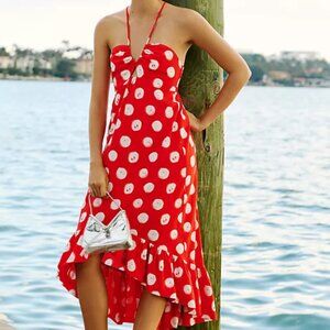 NWT Anthropologie Plenty by Tracy Reese Halter High-Low Ruffle Dress Large